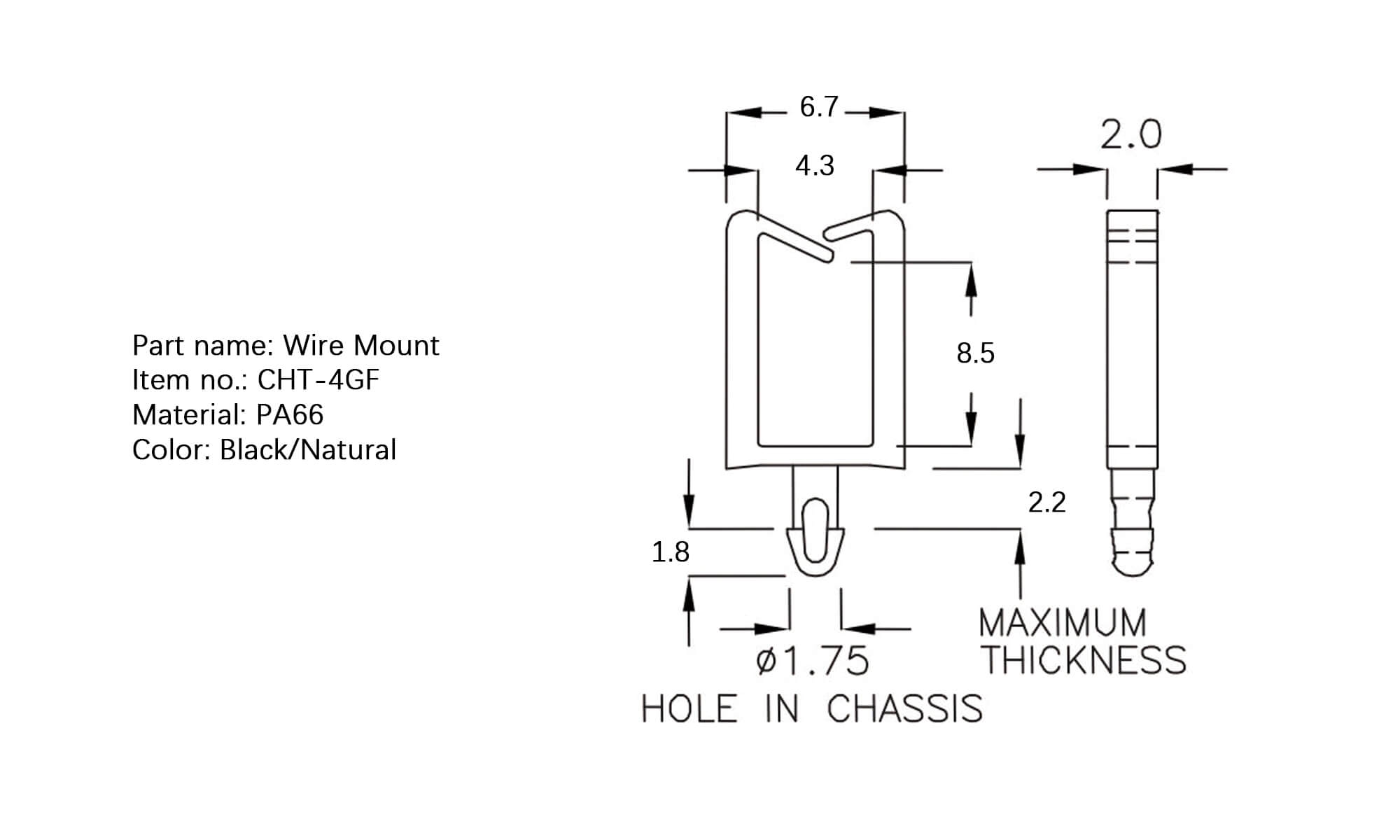 Plastic Wire Mount CHT-4GF